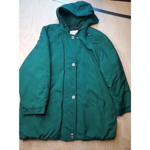 TOWNE BY LONDON FOG Jacket Women's Hooded Green Winter Jacket size M
